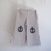 Toddler Girls or Toddler Boys Nautical Sailor Pants, striped ticking, girl or boy unisex sizes 12m, 18m, 2t, 3t, 4t, 5