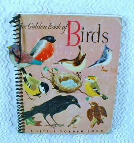 Vintage 1943 Little Golden Book of BIRDS Altered Book Journal