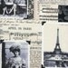 April in Paris Collage on Ivory Fabric - By the Yard