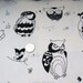 Alexander Henry Its A Hoot Black Heavy Fabric- Half Yard