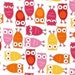 Ann Kelle Urban Zoologie, Owls Pink Fabric - By the Yard