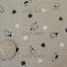 Tiny Japanese Hedgehog, Squirrel, Sheep Natural (Black) Linen Fabric - Half Yard