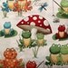 Makower UK Frog, Frog Scene Cream Fabric - Remnant Size 24 Inches by 44 Inches