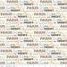 Riley Blake Designs, Paris And Company, Paris Words Cream Fabric - By the Yard
