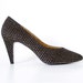 Vintage 1980s Black Suede Stiletto Heels With Metallic Gold Sparkle Polka Dots Size 7 1/2