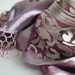 Lilac Silk Scarf: Cut Satin Devore in Floral Pattern (Hand Dyed, 14 x 72")