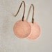 Antique copper round disc earrings - simple everyday jewelry - edor