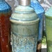 Tall Kitchen Sink Stoneware Soap Dispenser with Stainless Steel Pump Turquoise Blue