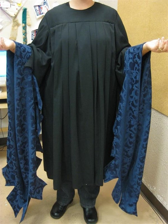 Black Robe With Long Wizard Sleeves by LuckyZelda on Etsy
