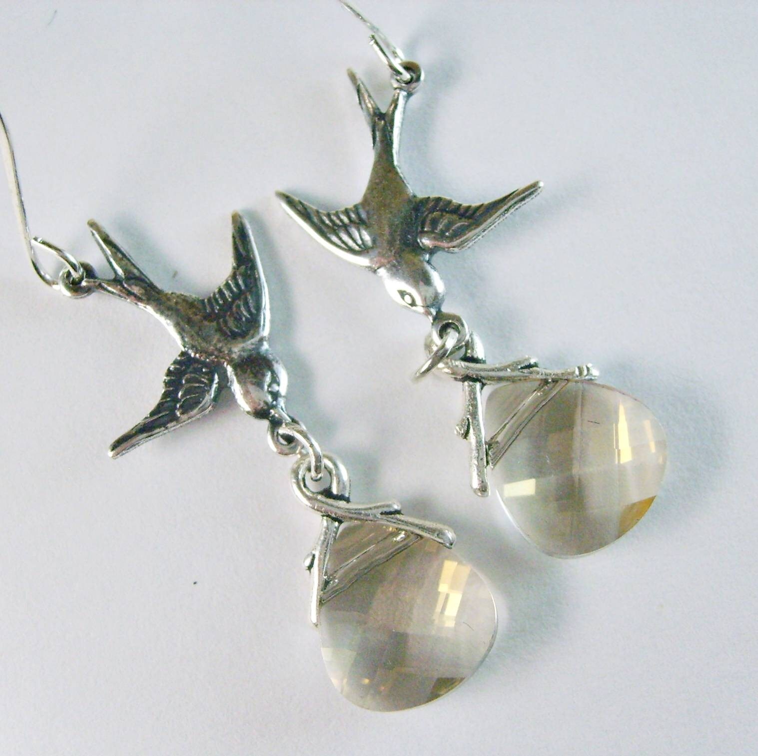 swarovski bird earrings