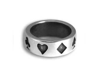 ... Silver - Men ring - Women ring - Gift for dad - Las Vegas - Poker