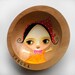 MINI hand painted wooden bowl BABUSHKA girl by tascha
