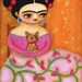 FRIDA KAHLO with chihuahua portrait PRINT of original painting by tascha 7x5