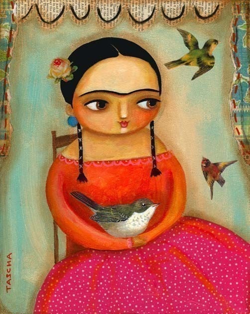 Frida Kahlo Birds Print Of An Original Collage Painting By