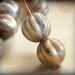 Czech Glass Melon Beads 8mm Round Opaque Blue Marbled Gold (12pk) SI-8ML-BMG