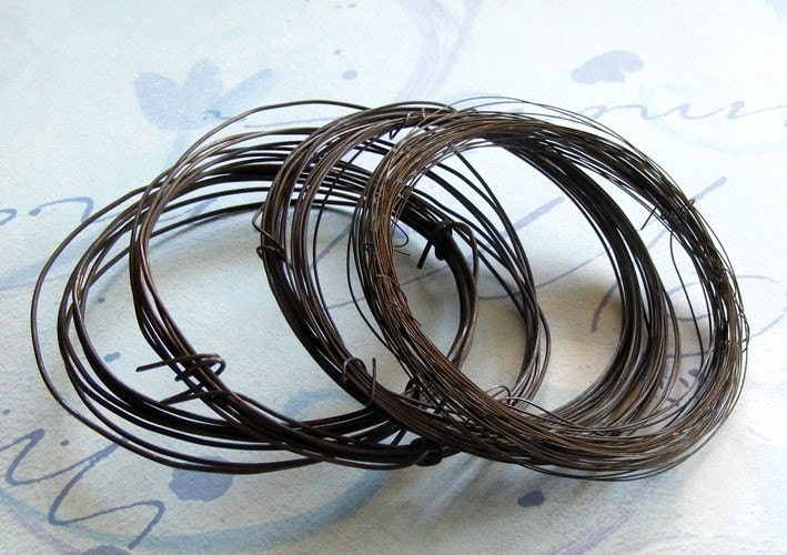 Antiqued Oxidized Pure Brass Wire Assortment 18ga30ga by solivio