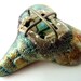 Raku Heart Cabochon Ceramic Jewelry Supply Handmade by MAKUstudio