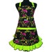 Mardi Gras Masks , Retro Kitchen Apron , Hostess Style with Ruffle