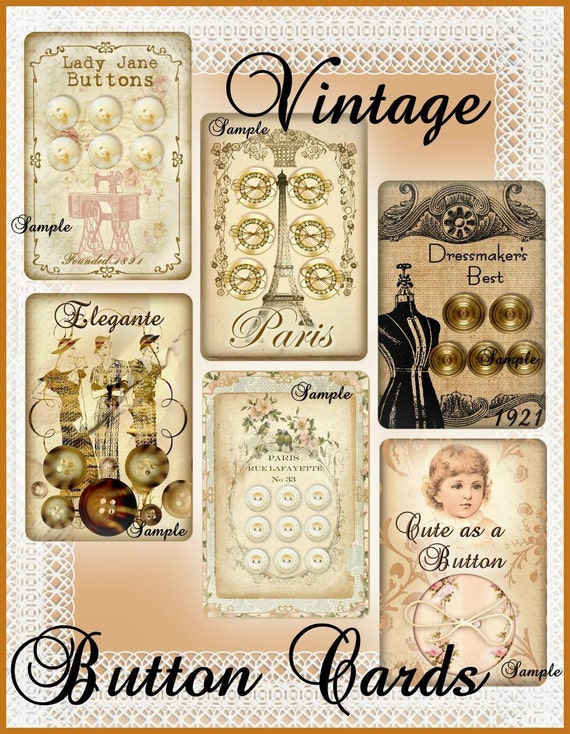 Vintage Button Cards 37