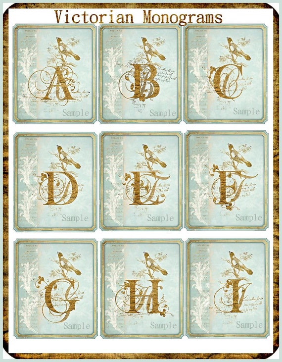 items similar to instant download victorian monogram alphabet sheets