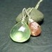 Prehnite and Oregon Sunstone Double Pendant Sterling Silver Gemstone Necklace