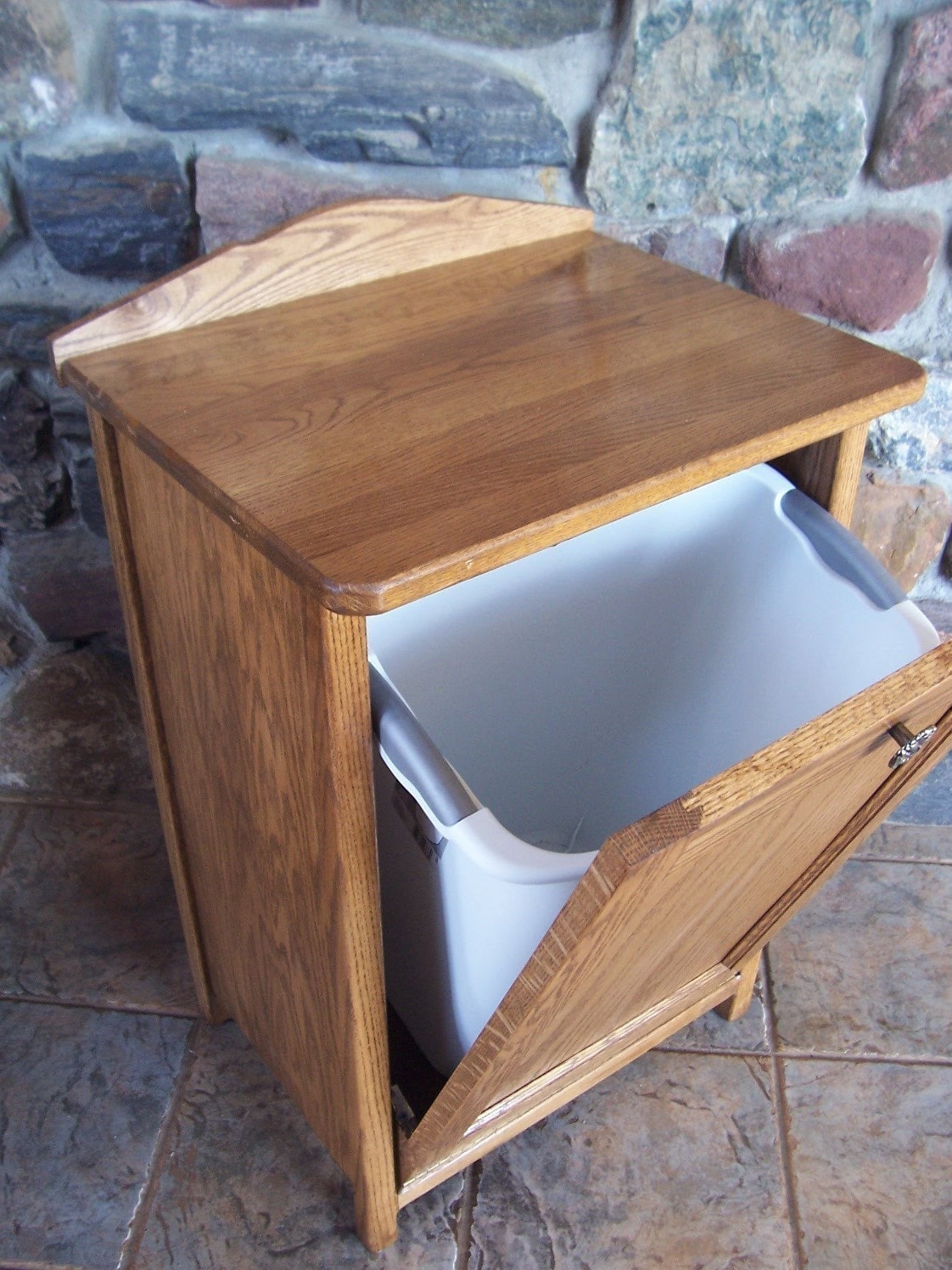 New Oak Wood Trash Bin Made to Hide Your Garbage Can