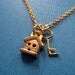 SALE Necklace. Was 36 - Teeny House and Key Necklace 14k gold plated