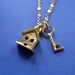 SALE Necklace. Was 38.00 - Tiny House and Key Necklace 14k Gold Plated