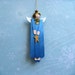 Hand Painted Wood Angel Ornament in Sapphire Blue