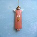 Wood Angel Ornament Peach Color