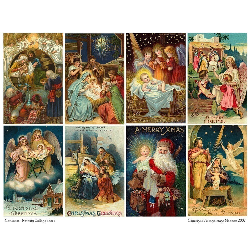 HOLIDAY NATIVITY SCENES VINTAGE CHRISTMAS POSTCARDS