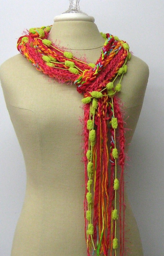 Fruity Fashion braids Gypsy Fringe Scarf skinny lariat Hippie