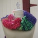 SALE Long Vegan Patchwork Gypsy Fringe Scarf wrap Hippie hand knit 7 ft
