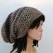 Last one Custom stripes Hemp Wool Earthy Hippie Dread Tam Hat Slouchy Beanie mandala