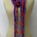 Purple Festival braids Gypsy Fringe Scarf skinny lariat Hippie neck wear