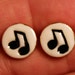 Music Note Earrings Handmade Porcelain Ceramic Jewelry