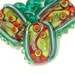 Gaia - Colorful Lampwork Glass Bead Set in Bright Red-Orange, Lime and Aqua (3 large beads, 6 spacers)