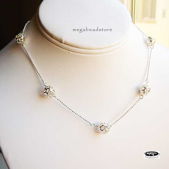 18 pcs 1 inch 925 Sterling Silver Bead Chain Connectors F379