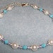Swarovski Pearl And Crystal Ankle Bracelet Turquoise