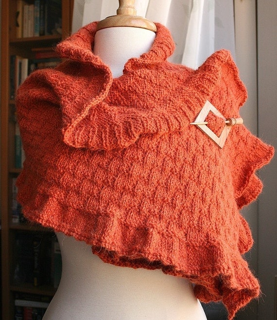 Rococo Shawl Luxurious and Elegant Knit Wool and Llama Wrap