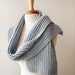Chunky Knit Scarf - Light Grey Merino Wool Handmade Wrap - Made in the US by Designer Elena Rosenberg