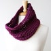 Sample SALE - Fall Fashion - Cotton Blend Hand-Knit Cowl Neckwarmer - Purple Violet