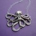 silver octopus necklace sterling silver chain