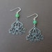 green aventurine and silver filigree earrings