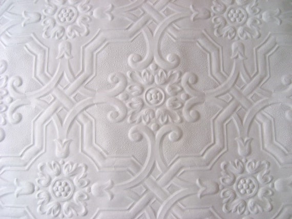 Textured Victorian Ceiling style Paintable Wallpaper