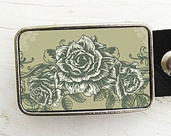 Vintage Rose Belt Buckle