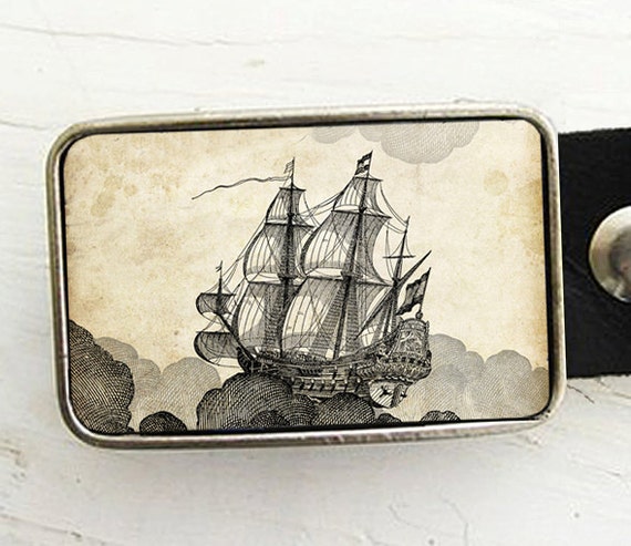 Flying Dutchman Vintage Ship Belt Buckle-As seen on by bmused