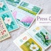 Press and Post - Letterpress Card and Vintage Postage Stamps - 3 Months