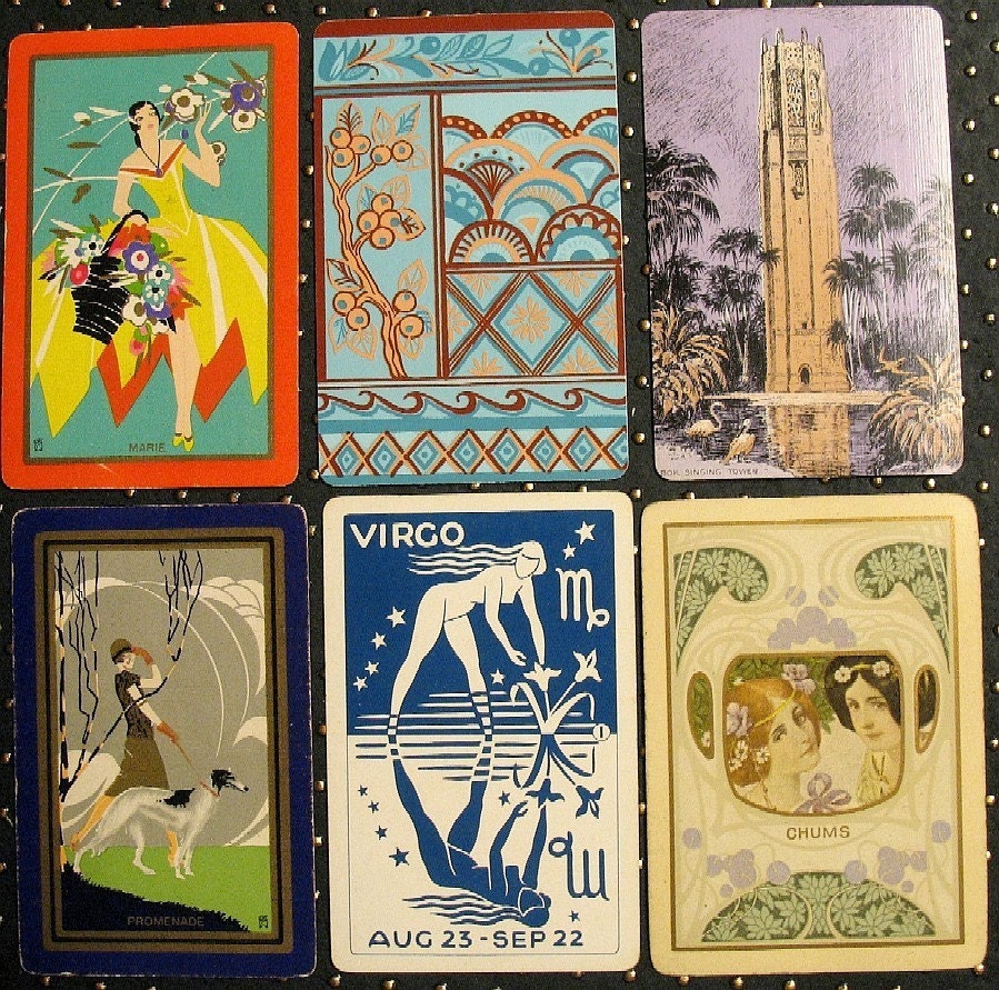 1920s Art Deco Playing Cards Ephemera For Collage