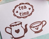 Tea Time set of 3 - rubber stamps